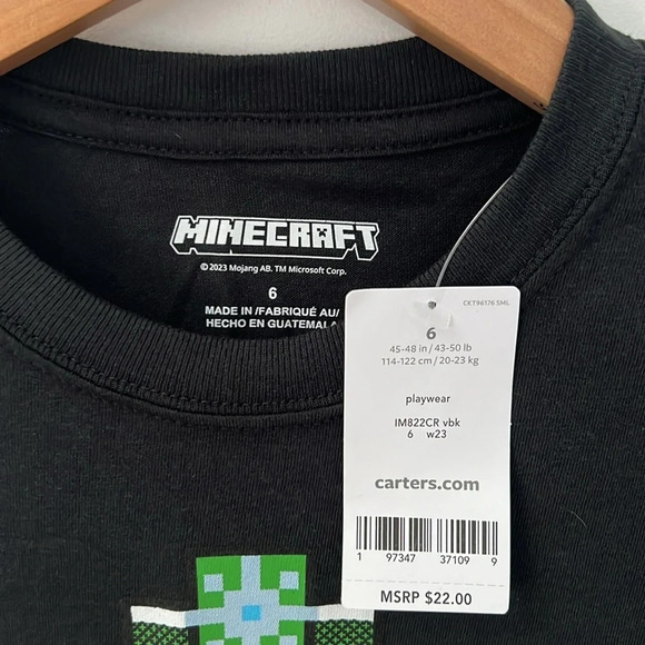 MINECRAFT Carters long sleeve shirt NWT - Picture 3 of 5